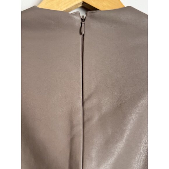 SKIMS Faux Leather Mock Neck Bodysuit 3X Long Sleeve Jasper Brown Thong Clubwear - Picture 9 of 14